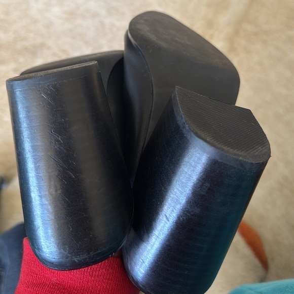 Steve Madden Savina black leather Heeled Mules size 8.5 - Picture 2 of 8